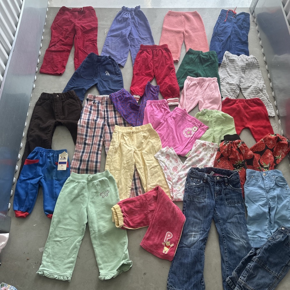 RESELLER BUNDLE! Lot Of 24 Y2K & Vintage Baby & Kids Pants! Size 3mo-5! 24 Pairs